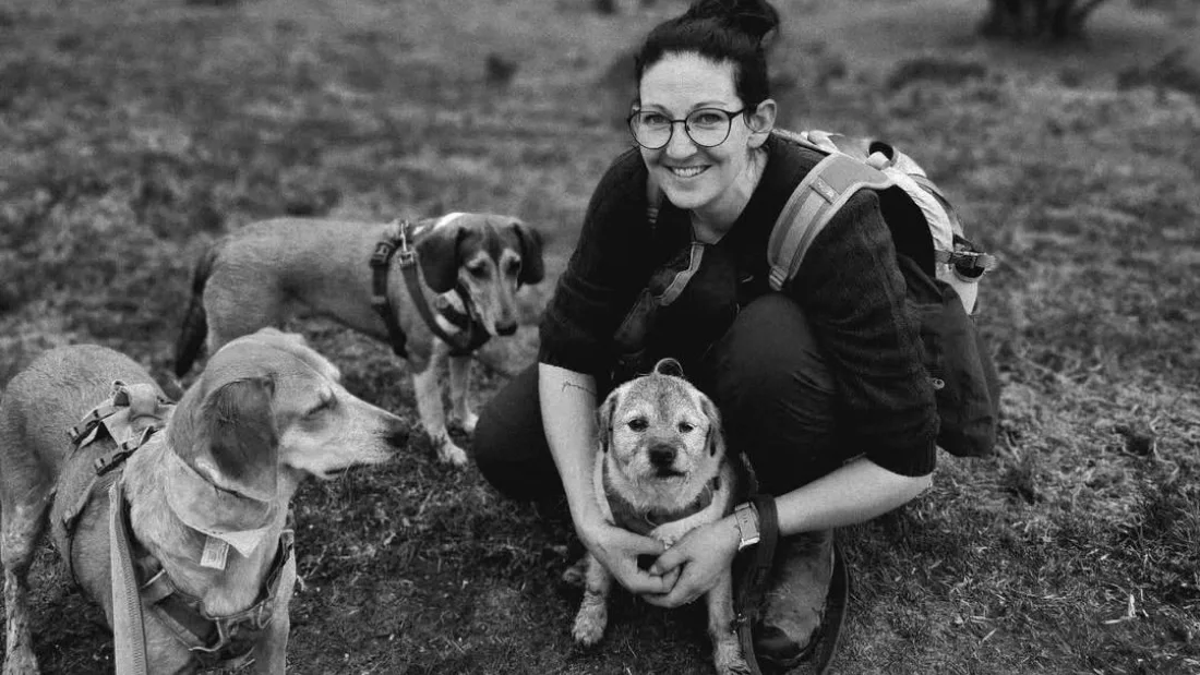 Woman with her dogs